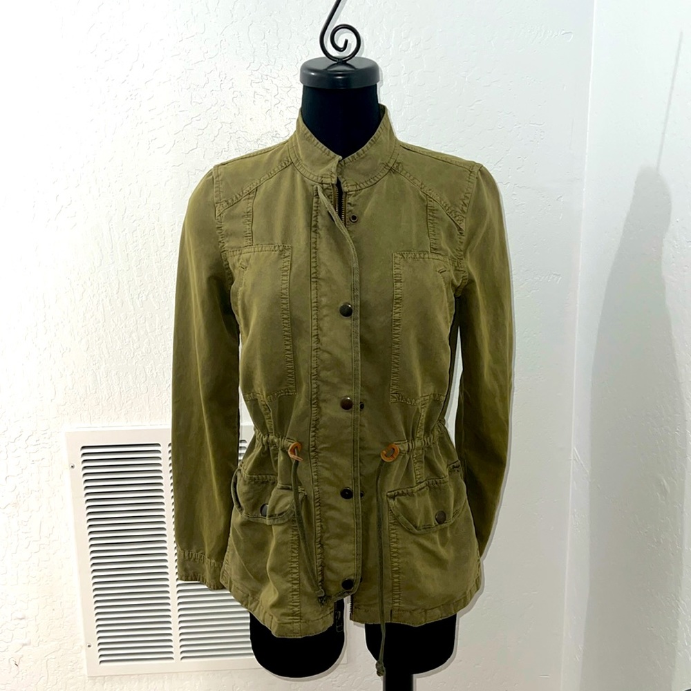 💕HINGE OLIVE GREEN UTILITY JACKET- SM
